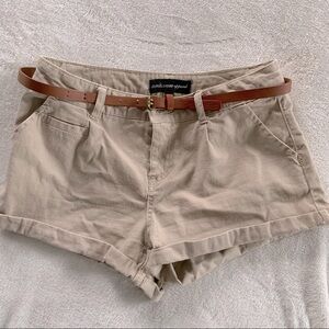 Tan shorts by ambiance apparel size sm with belt